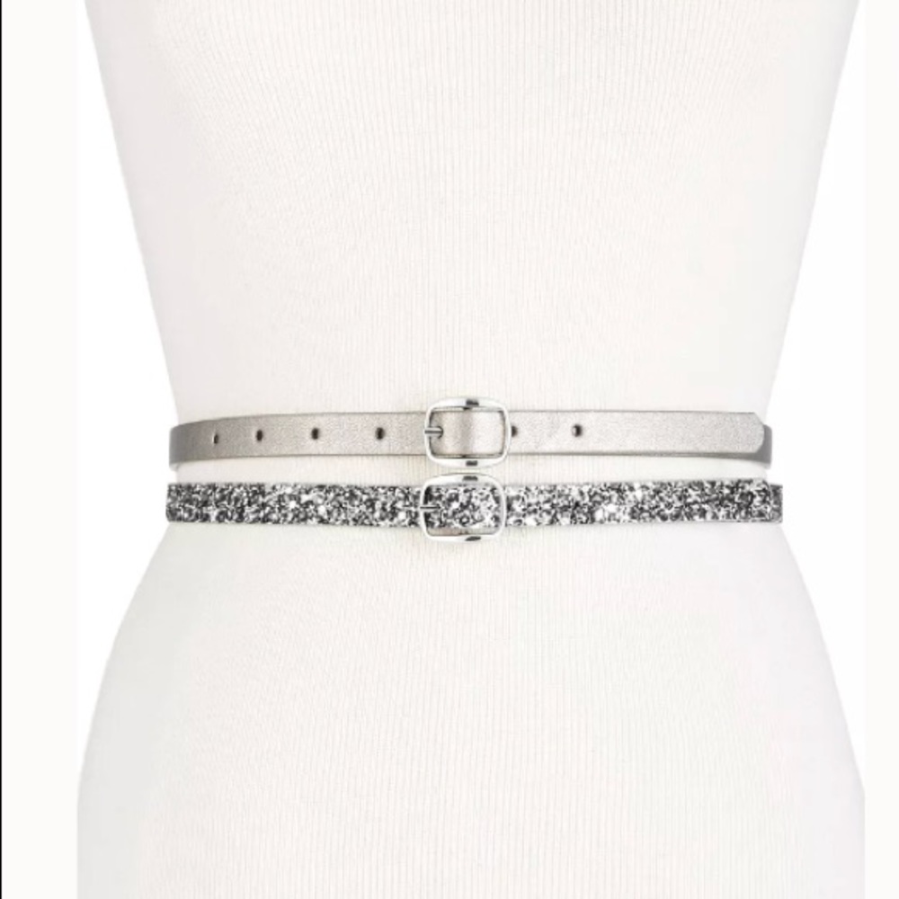Inc international reversible belt set glitter lace